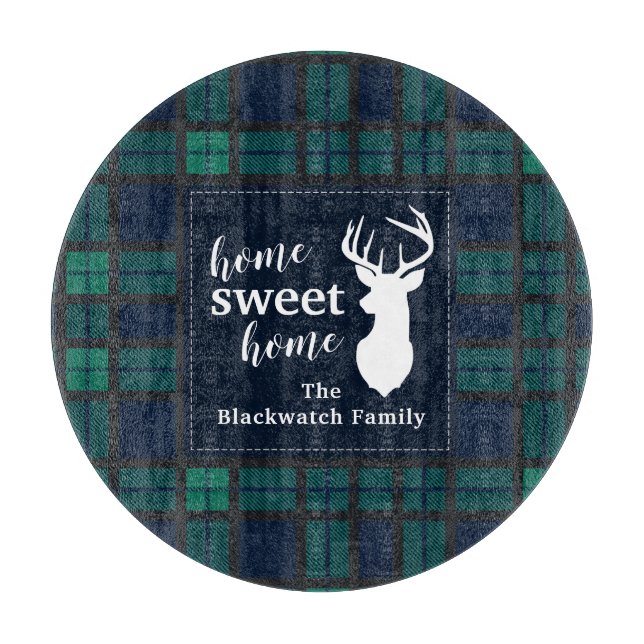 Plaid Holiday Tartan Clan Blackwatch Personalised Cutting Board (Front)