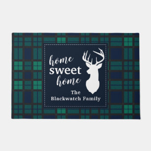 Plaid Holiday Tartan Clan Blackwatch Personalised Doormat