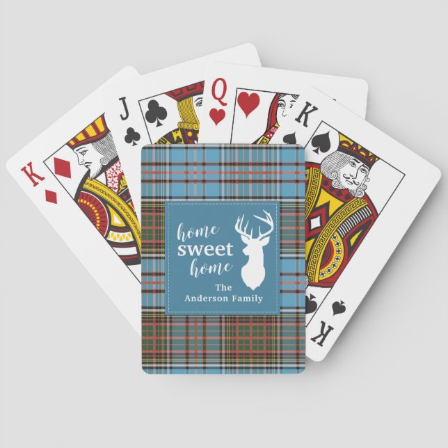 Plaid Home Sweet Home Tartan Anderson Tartan Playing Cards (Back)