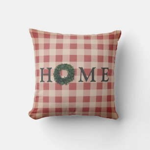 Plaid HOME Typography Stylish Farmhouse Gingham Cushion