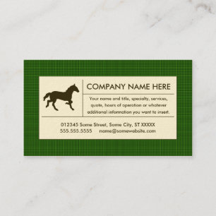 plaid horse business card