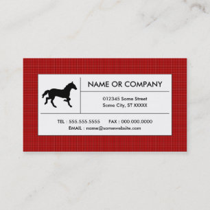 plaid horse business card