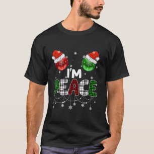 Plaid Im Peace Christmas Xmas Santa Couple Mens Wo T-Shirt