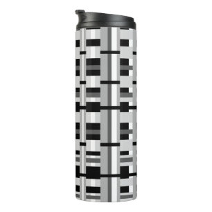 Plaid in Black White & Grey Thermal Tumbler