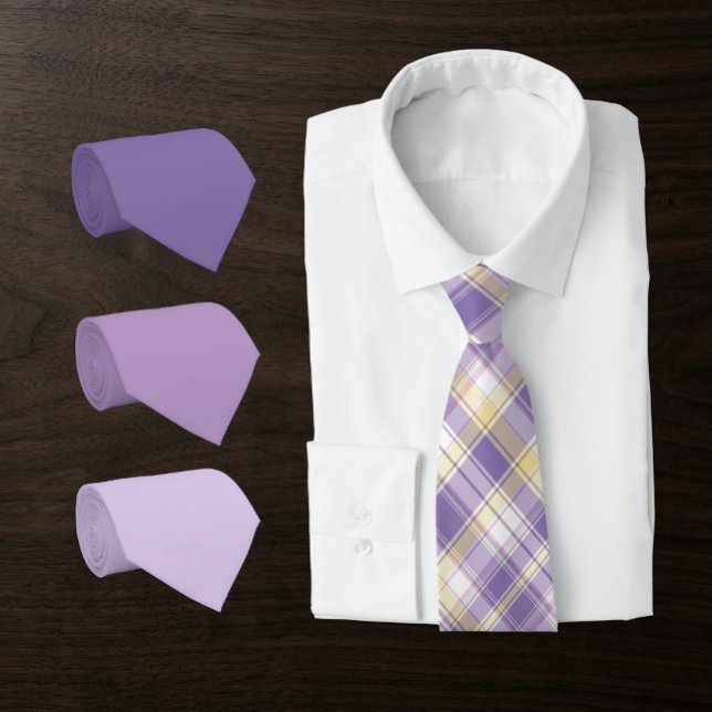 Plaid in Lavender, Pale Lilac, Thistle, Blush... Tie (Creator Uploaded)