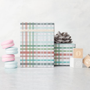 Plaid in pastel blue colours wrapping paper