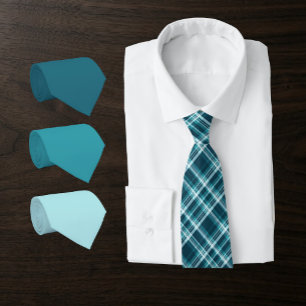 Plaid in Petroleum Blue-Teal, Ocean Teal, Aqua... Tie