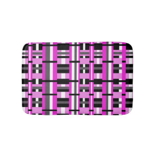 Plaid in Pink, Black & Grey Bath Mat