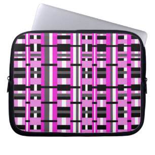Plaid in Pink, Black & Grey Laptop Sleeve