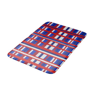 Plaid in Red, White & Blue Bath Mat