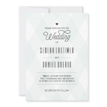 Plaid-ish Modern Wedding Invitations
