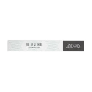 Plaid-ish Modern Wedding Wraparound Labels