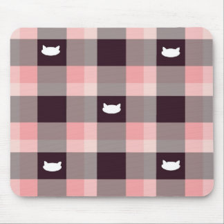 Plaid kitty mouse mat
