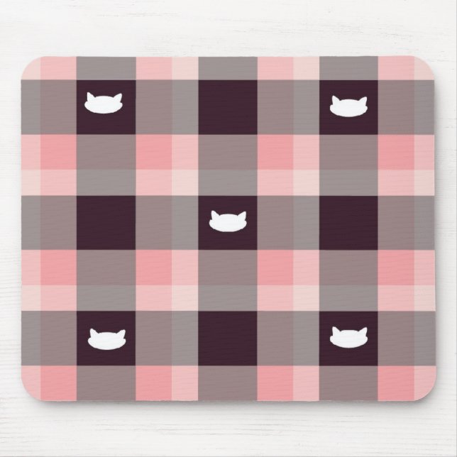 Plaid kitty mouse mat (Front)