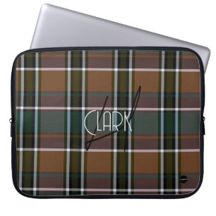 Plaid Laptop Cover with Brown HAMbyWG