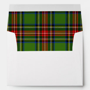Plaid Lined Classic Red and Green Christmas Plaid Envelope