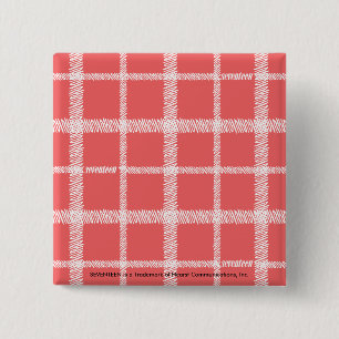 Plaid LtPink 15 Cm Square Badge