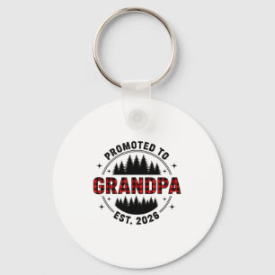 Plaid Lumberjack New Grandpa Promoted To Grandpa E Key Ring