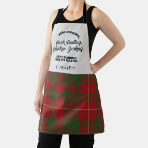 Plaid MacTavish Red Green Chequered Tartan Apron