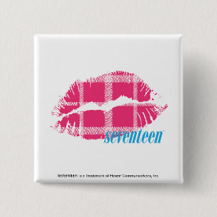 Plaid Magenta 15 Cm Square Badge
