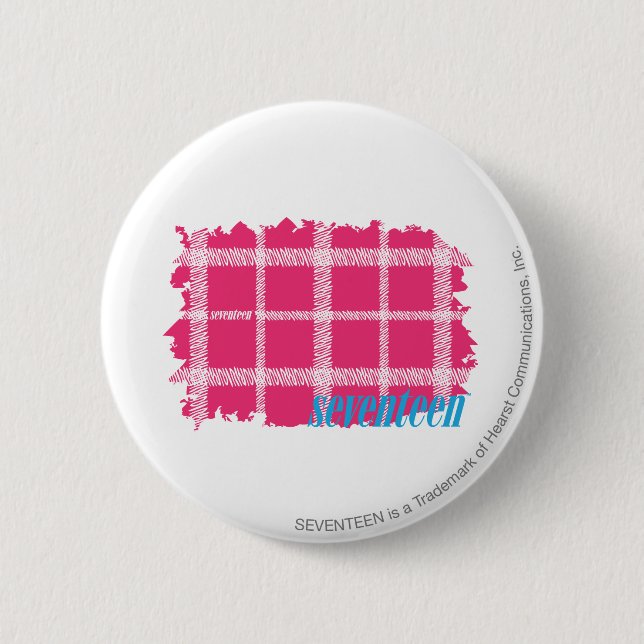 Plaid Magenta 4 6 Cm Round Badge (Front)