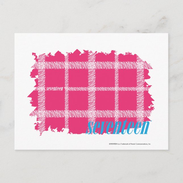 Plaid Magenta 4 Postcard (Front)