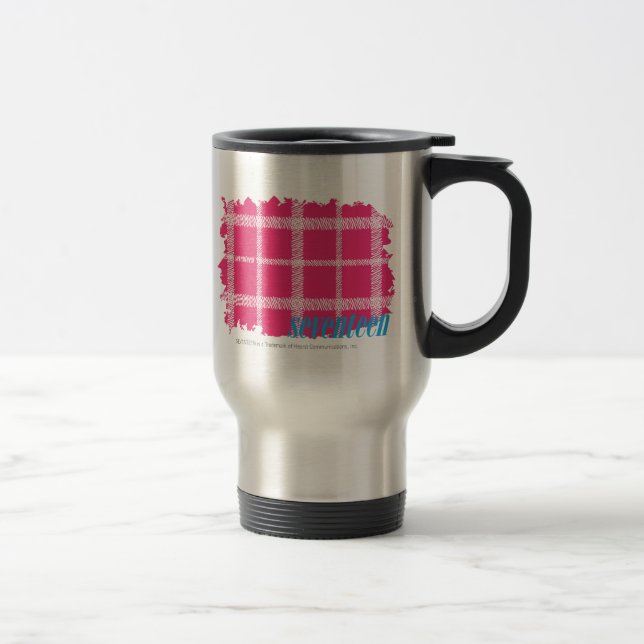 Plaid Magenta 4 Travel Mug (Right)