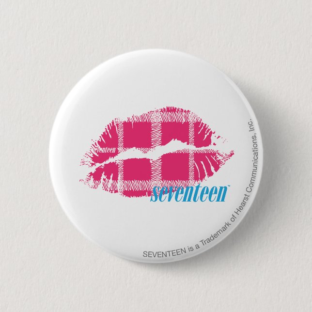 Plaid Magenta 6 Cm Round Badge (Front)
