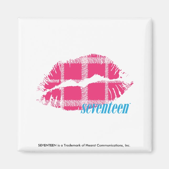 Plaid Magenta Magnet (Front)