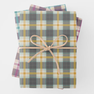 plaid mana wrapping paper sheet