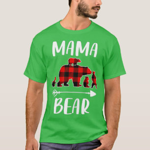 Plaid Matching Family Outfits, Funny Mama Bear Fou T-Shirt
