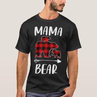 Plaid Matching Family Outfits, Funny Mama Bear Two T-Shirt