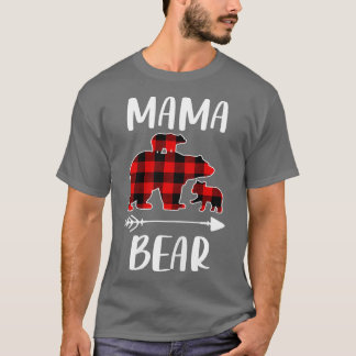 Plaid Matching Family Outfits, Funny Mama Bear Two T-Shirt