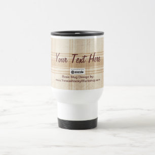 Plaid Material, Your Text Here Travel Mug