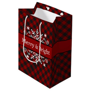 Plaid Merry & Bright snowflake Medium Gift Bag
