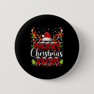 Plaid Merry Christmas 2025 Xmas Family Matching Pa 6 Cm Round Badge