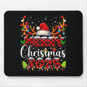 Plaid Merry Christmas 2025 Xmas Family Matching Pa Mouse Mat