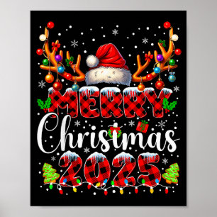 Plaid Merry Christmas 2025 Xmas Family Matching Pa Poster
