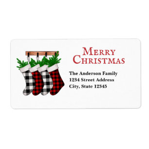 Plaid Merry Christmas Stockings