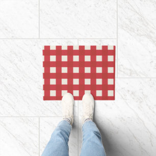 Plaid Minimalist Christmas Doormat