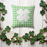 Plaid Monogram clover St. Patrick's Throw Pillow<br><div class="desc">Add a touch of Irish charm to your home decor with this St. Patrick's Day monogram clover plaid pillow! Featuring a festive clover pattern in traditional green hues, this pillow is the perfect accent for your couch, bed, or favourite chair during the St. Patrick's Day season. Personalise it with your...</div>