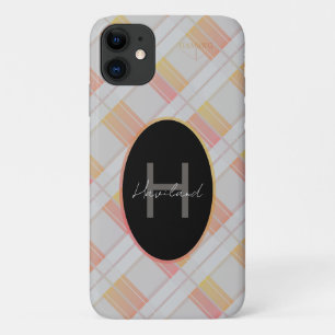 Plaid Monogram iPhone Case HAMbWG