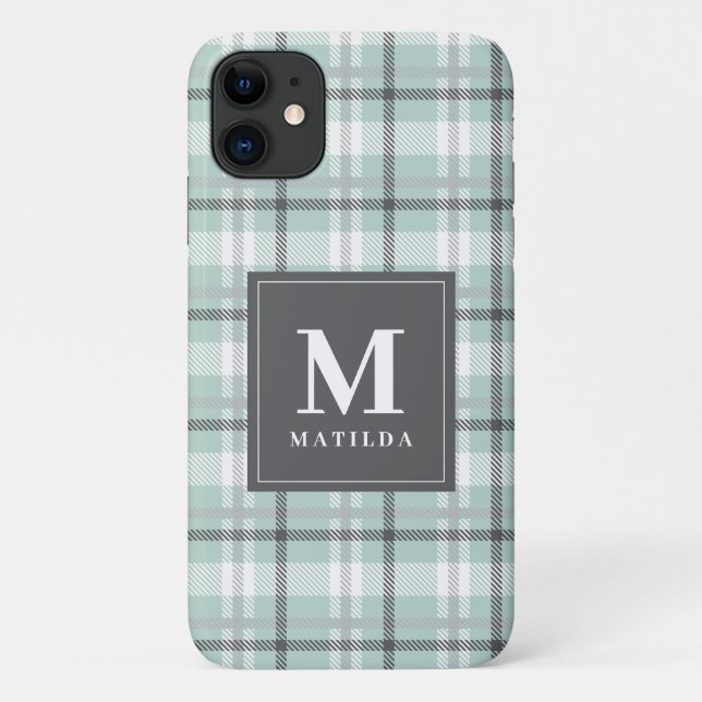 Plaid monogram tartan Case-Mate iPhone case (Back)