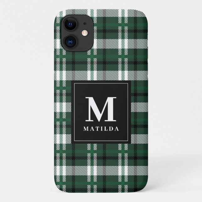 Plaid monogram tartan Case-Mate iPhone case (Back)