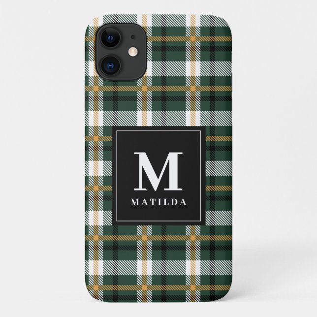 Plaid monogram tartan Case-Mate iPhone case (Back)