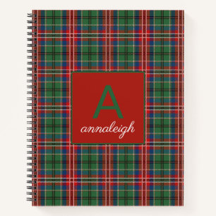 Plaid Monogrammed Initial Clan MacCulloch Tartan Notebook