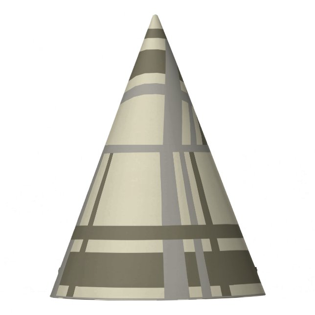 Plaid neutral  party hat (Front)