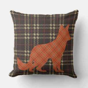 Plaid on Plaid Fox Cushion