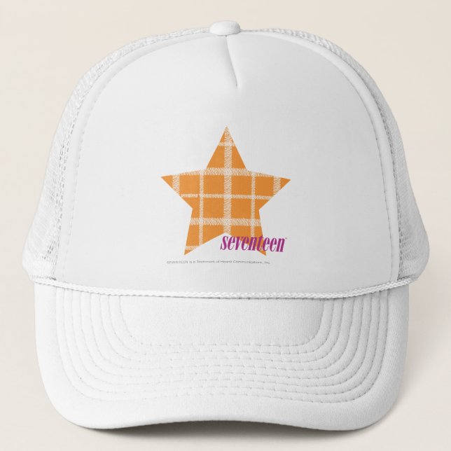 Plaid Orange 2 Trucker Hat (Front)