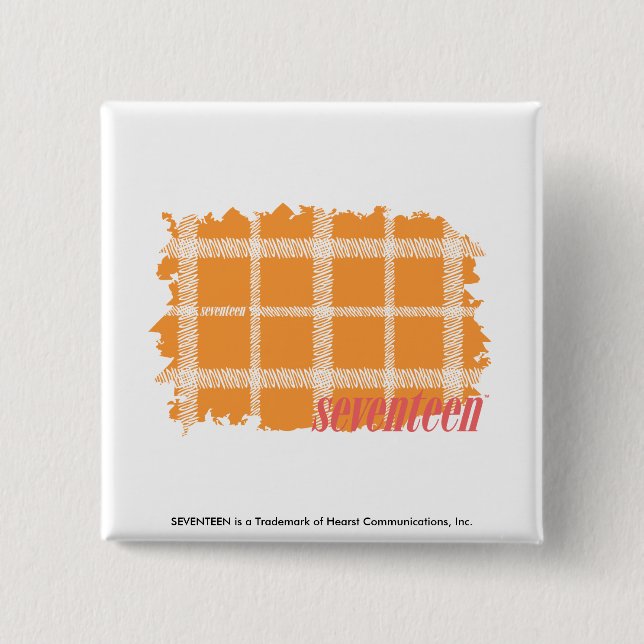 Plaid Orange 3 15 Cm Square Badge (Front)